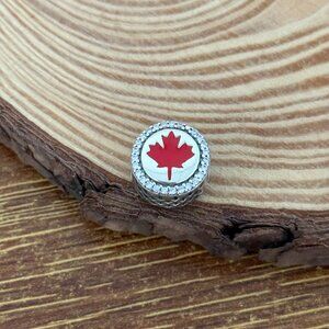 Pandora Canada Red Maple leaf Bead S925 Silver Charm